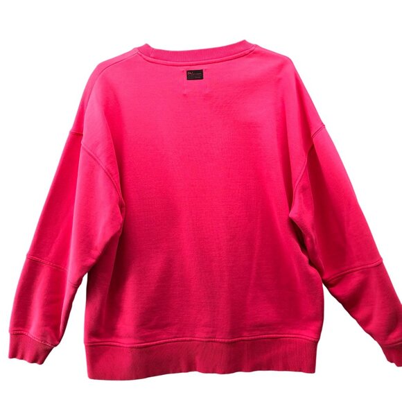 Zara Oversized Sweatshirt Womens M Pink Crewneck Pullover Sport Sweatshirt - Picture 2 of 10
